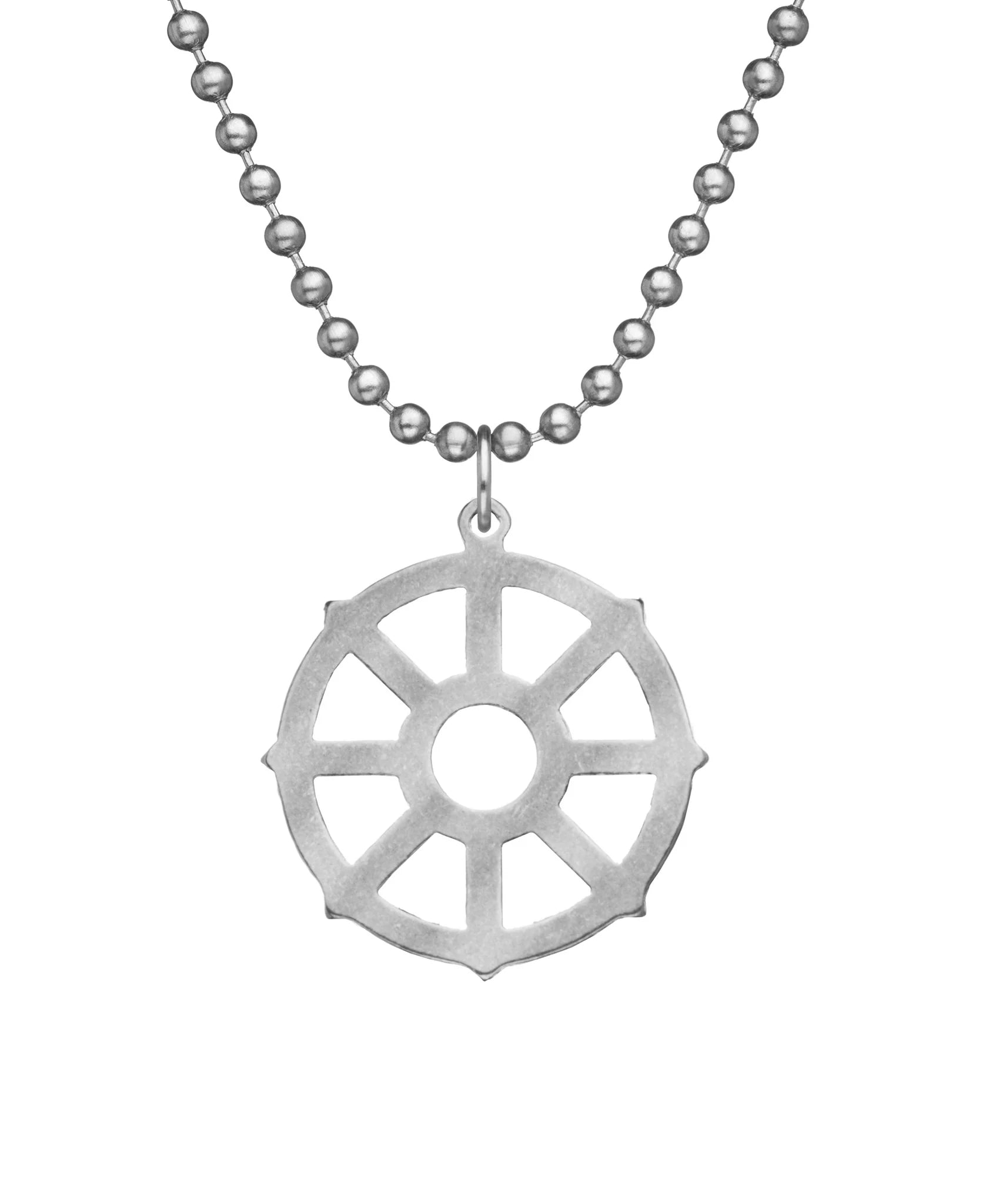 Wheel of Life Necklace with Dog Tag Chain - Military Issue