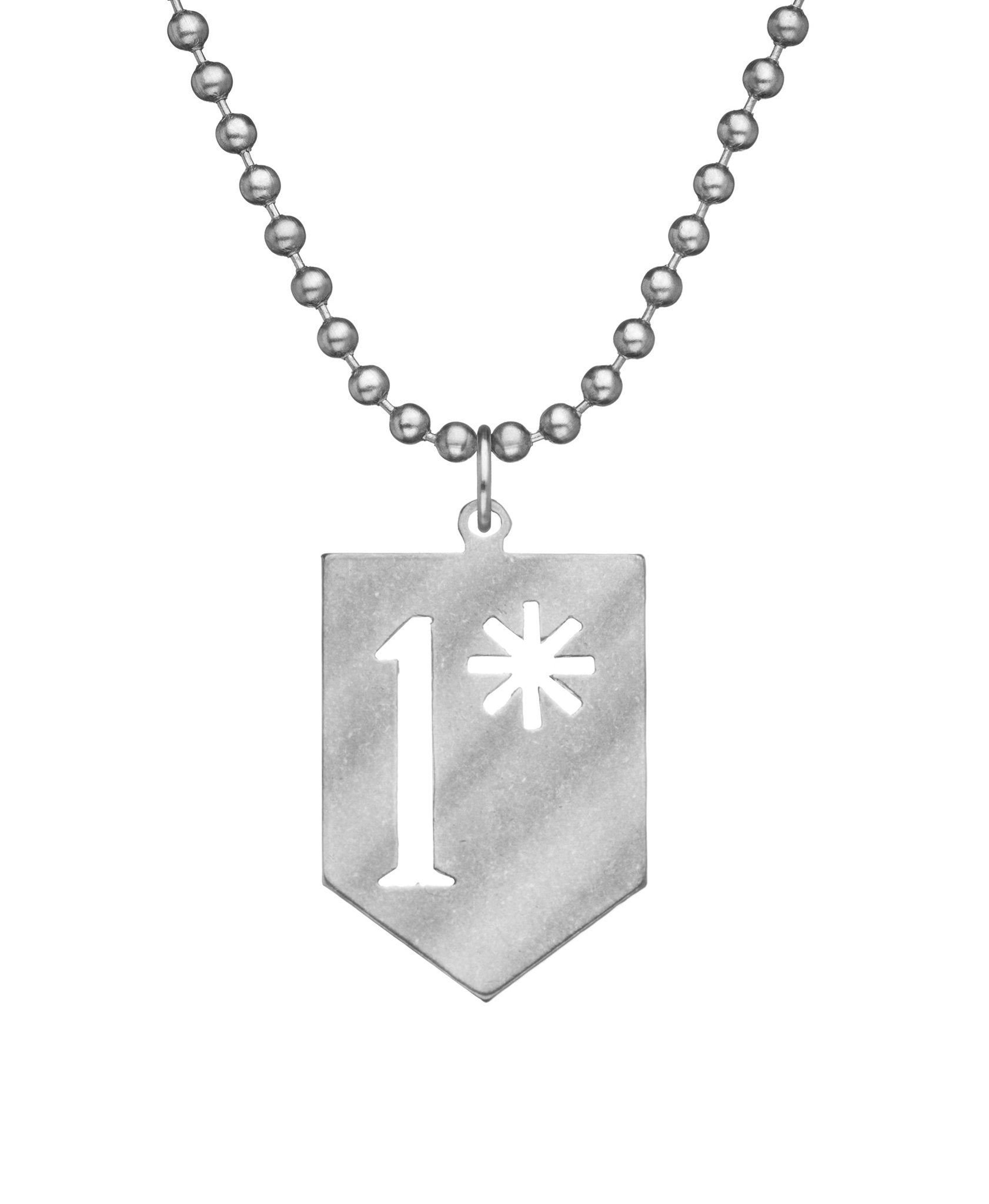 Military Issue 1 Asterisk Necklace with Dog Tag Chain
