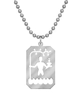 Genuine U.S. Military Issue St. Christopher Necklace with Dog Tag Chain