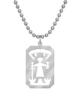 St. Barbara Necklace with Dog Tag Chain - Military Issue