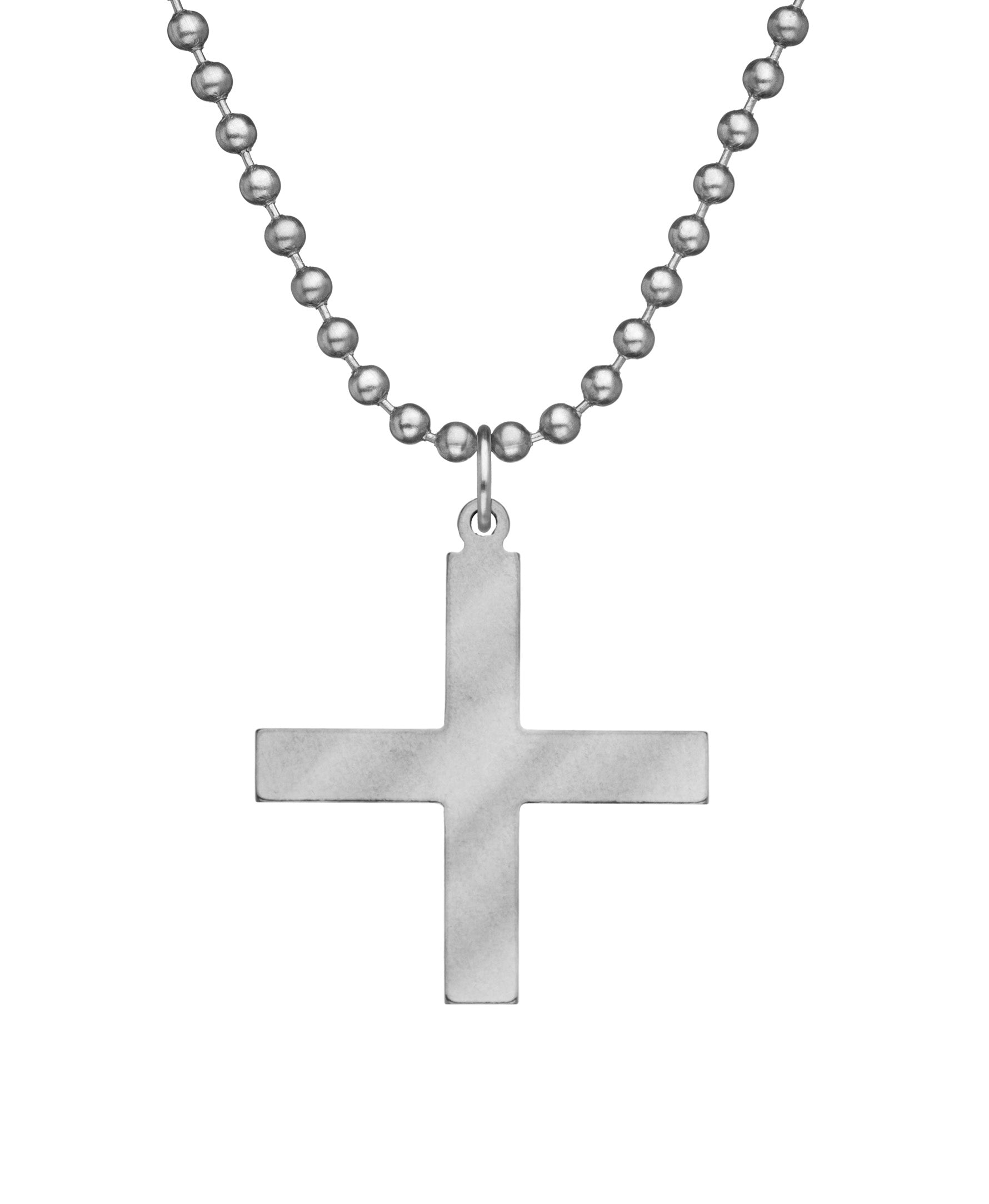 Genuine U.S. Military Issue Greek Cross Necklace with Dog Tag Chain
