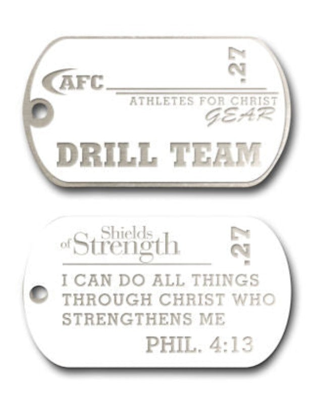 Drill Team Dog Tag Chain Necklace - Phil 4:13