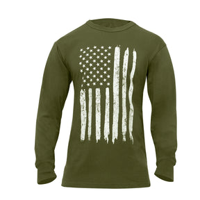 Rothco US Flag Long Sleeve T-Shirt Olive Drab
