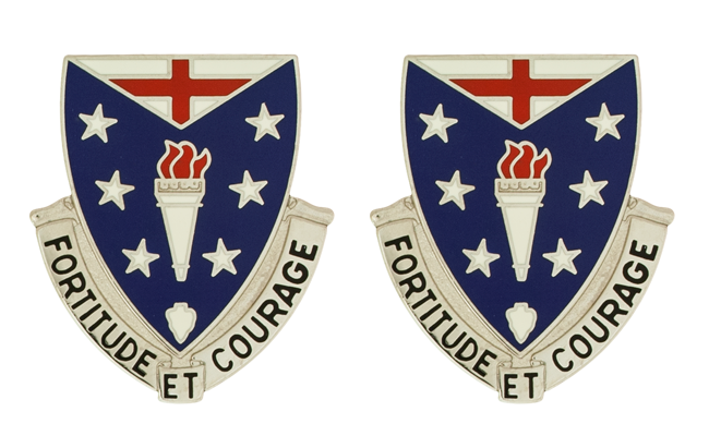 104th Infantry Unit Crest DUI - 1 Pair - FORTITUDE ET COURAGE