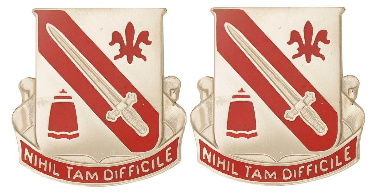 1092nd Engineer Battalion Unit Crest - Pair - NIHIL TAM DIFFICILE