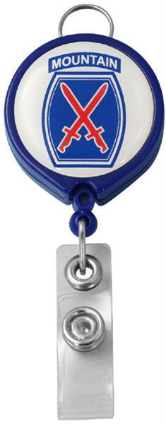 10th Mountain Division Logo Retractable Badge Holder