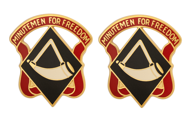 111th Engineer Group Unit Crest DUI - 1 Pair - MINUTEMEN FOR FREEDOM