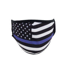 Rothco Thin Blue Line Flag Reusable 3-Layer Polyester Face Mask