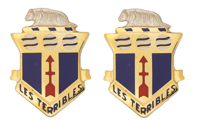 127th Infantry Unit Crest - 1 Pair - LES TERRIBLES