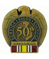 50th Anniversary Vietnam War Pin - National Defense Ribbon