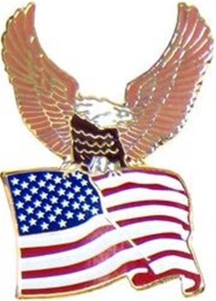 Eagle Carrying U.S. Flag Pin