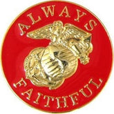 USMC Always Faithful Hat Pin GOLD-RED