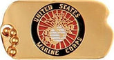 USMC DOG TAG Hat Pin 1"
