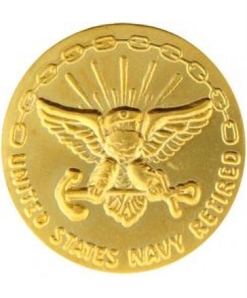 US Navy Retired 30 yrs GOLD Small Pin Size 5-8"
