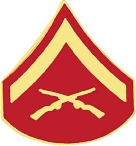 E-3 LCPL Hat Pin GOLD-RED