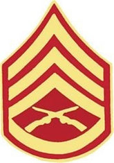 E-6 SSGT Hat Pin GOLD-RED