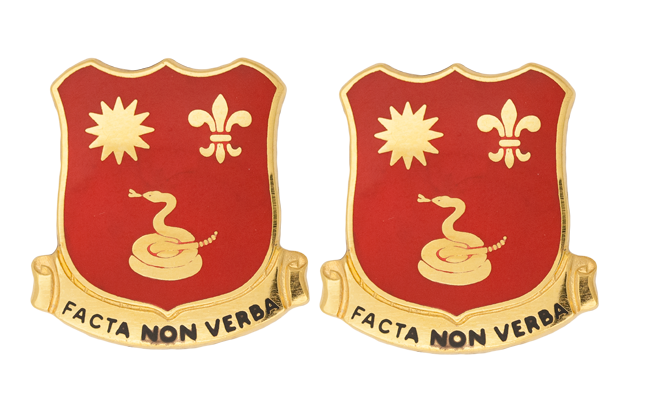 143rd Field Artillery Unit Crest - 1 Pair - FACTA NON VERBA