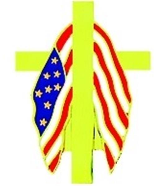 Patriotic Memorial Cross Pin