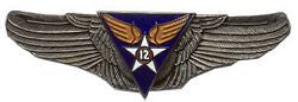 12th Air Force Wings Pewter Pin