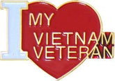 I Love My Vietnam Veteran Pin