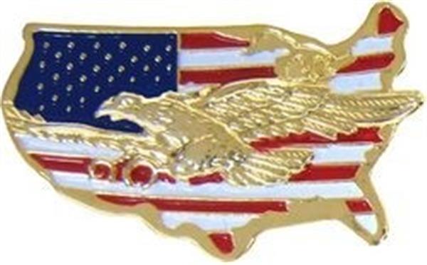 U.S. Map with American Eagle Pin