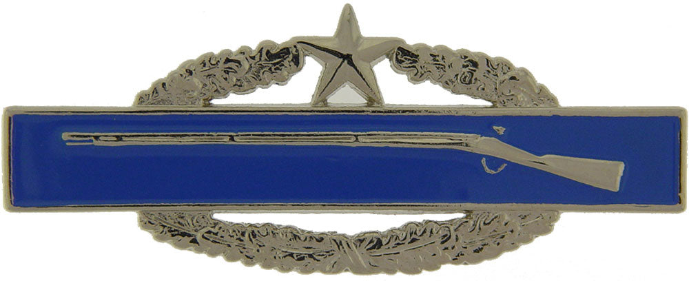 Combat Infantry 2nd Award Large Pin - Antique Silver