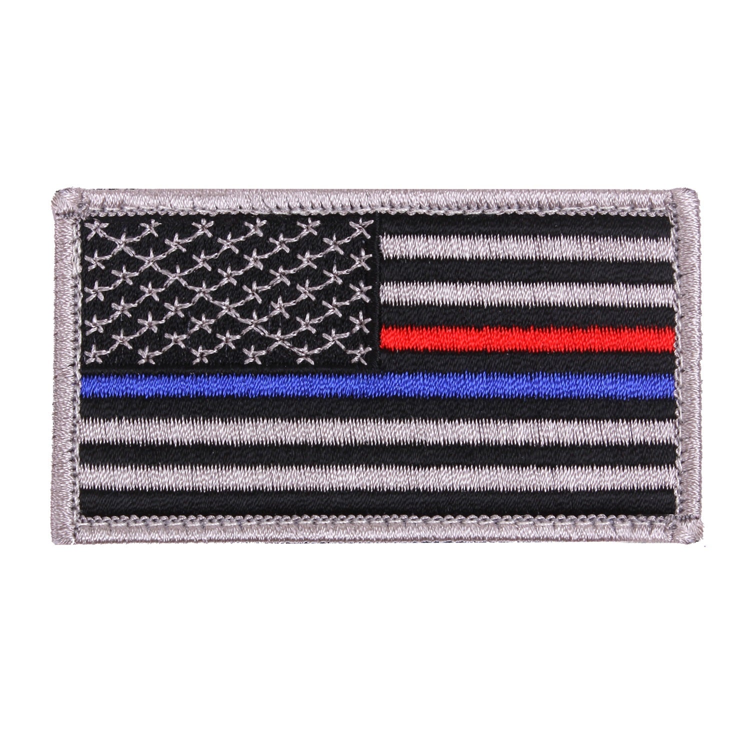 Rothco Thin Blue Line / Thin Red Line US Flag Patch - Hook Back