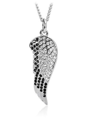 Women's Stainless Steel Mini Angel Wing Necklace - Psalm 91:11