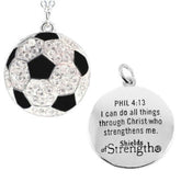 Women's Soccer Pendant Necklace - Phil 4:13