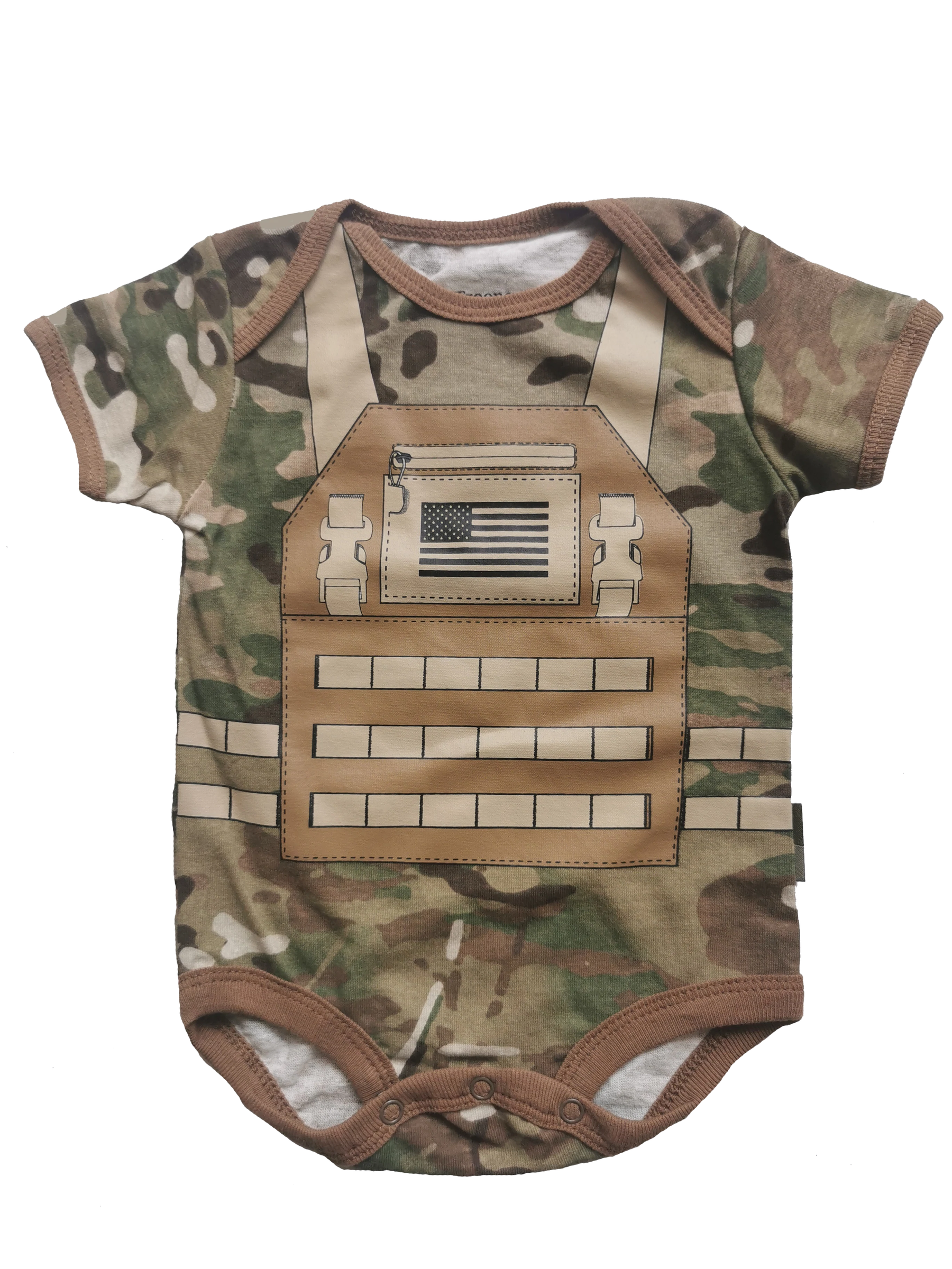  Multicam/OCP Flak Jacket Baby Bodysuit for Infants