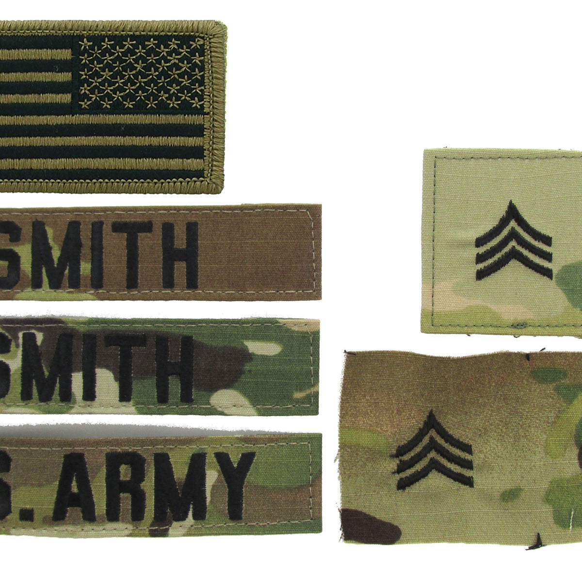 U.S. Army OCP Scorpion NAME TAPES RANKS AND HELMET BAND SEW ON 12 PC