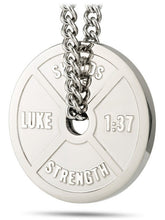 Stainless Steel Men's Weight Plate Necklace - Luke 1:37
