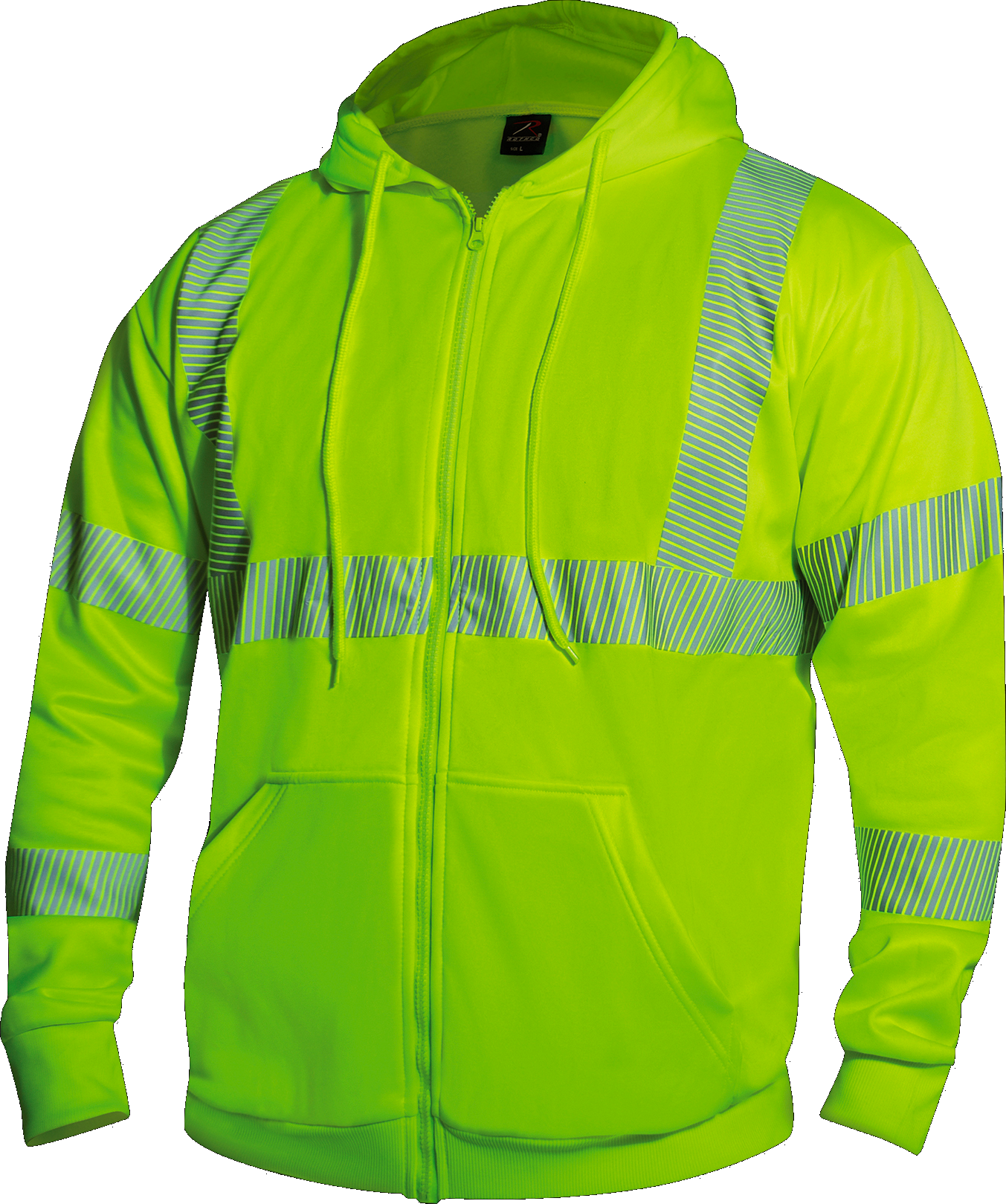 Safety green zip clearance up hoodie