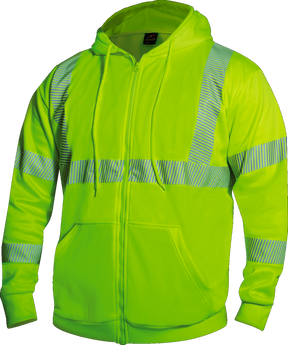 Rothco Hi-Vis Performance Zipper Sweatshirt - Safety Green