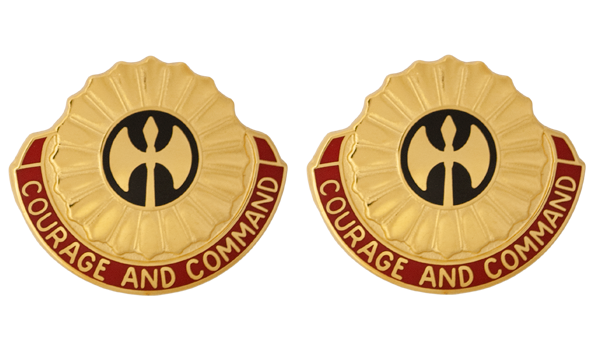 212nd Fires Brigade Unit Crest DUI - 1 Pair - COURAGE AND COMMAND