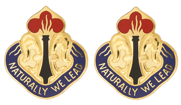 214th Field Artillery Brigade Unit Crest DUI - 1 Pair - NATURALLY WE LEAD
