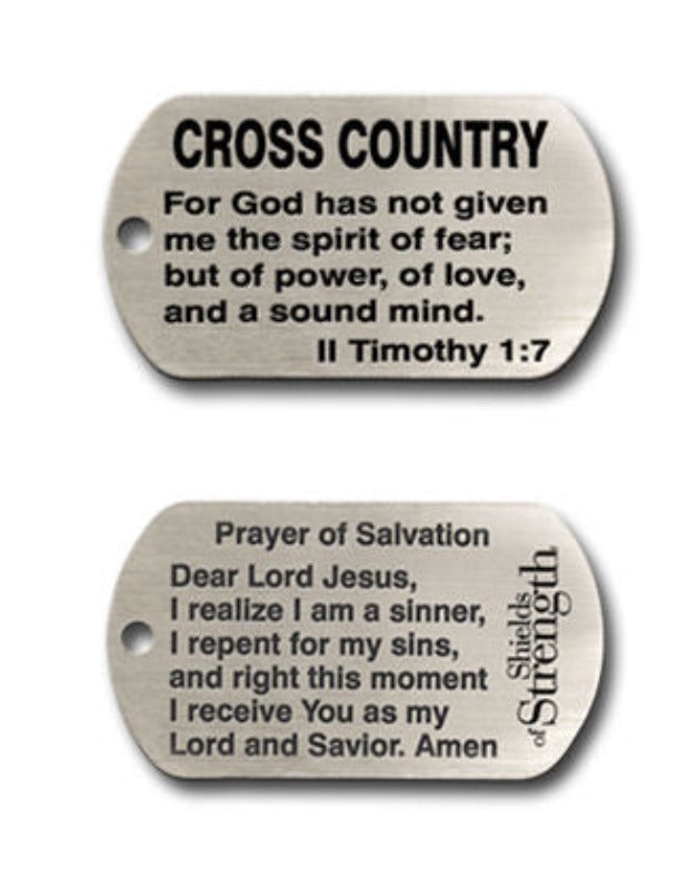 Cross Country Dog Tag Chain Necklace - Prayer of Salvation