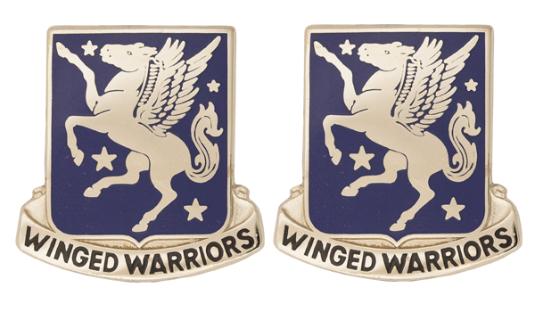 228th Aviation Unit Crest DUI - 1 Pair - WINGED WARRIORS