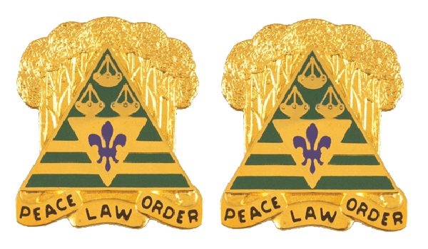 260th Military Police Brigade Unit Crest DUI - 1 Pair - PEACE LAW ORDER