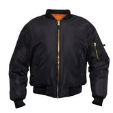 Rothco Enhanced Nylon MA-1 Flight Jacket Black