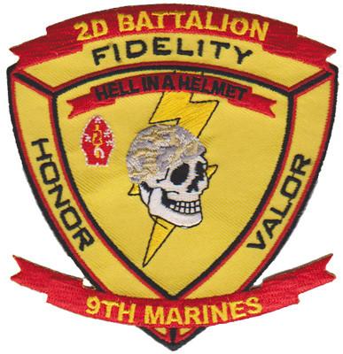 2nd Battalion 9th Marines Patch USMC Patch - Hell in a Helmet