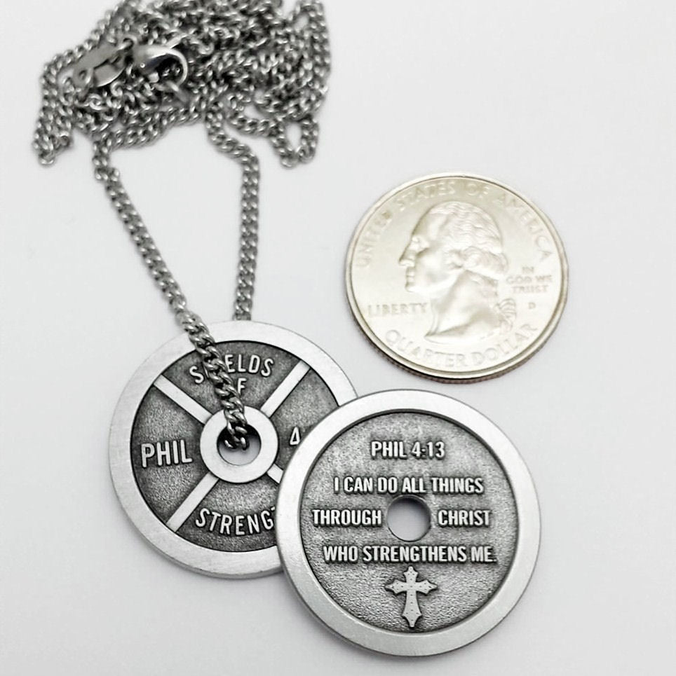 Women's Weight Plate Necklace - Phil 4:13