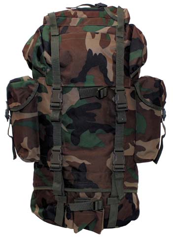 German Army Style Bundeswehr Large Combat Backpack - Woodland 
