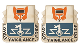 302nd Military Intelligence Battalion Unit Crest DUI - 1 Pair - LOYALTY, VIGILANCE, PRIDE