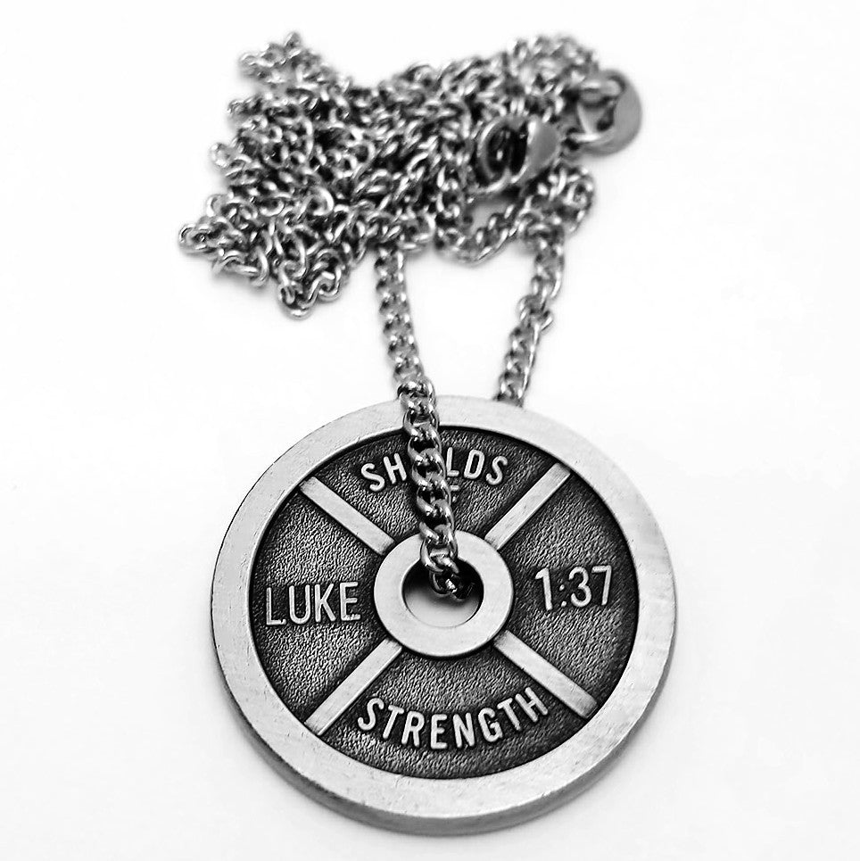 Women's Weight Plate Necklace - Luke 1:37