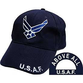 Eagle Emblems Mens US Air Force Logo Embroidered Ball Cap Adjustable Blue