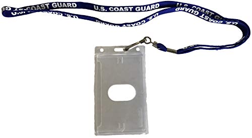 U.S. Coast Guard Lanyard Badge Holder - Blue Lanyard with White Text