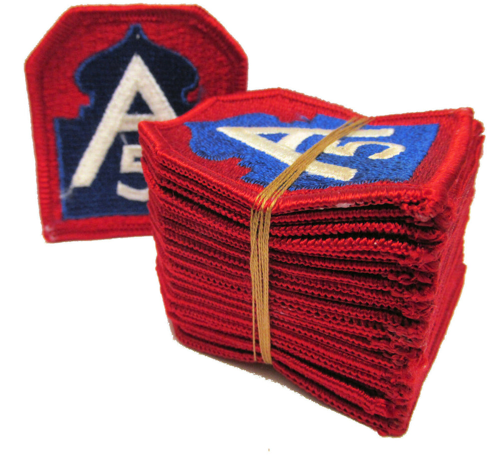 Lot of 10 - 1960s Vintage Military Surplus - 5th Army Division Patch F