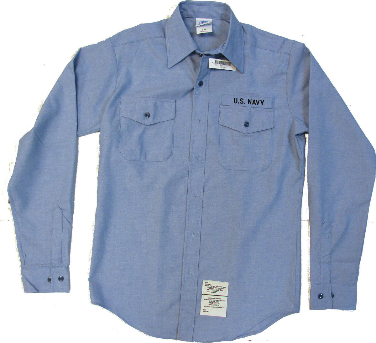 Men's U.S. Navy Utility Work Shirt CHAMBRAY - Long Sleeve - Size M-36SL