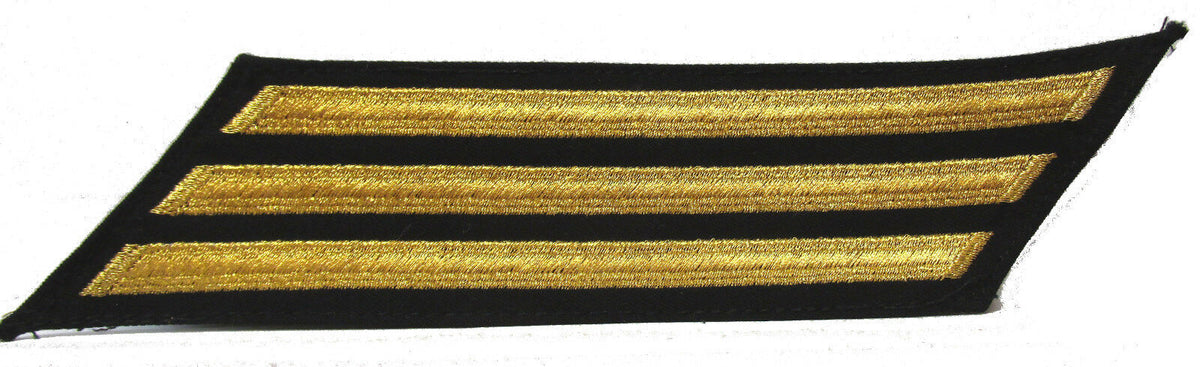 Authentic U.S. Navy Surplus CPO E-7 Hash Marks GOLD - Set of 3 Service Stripes